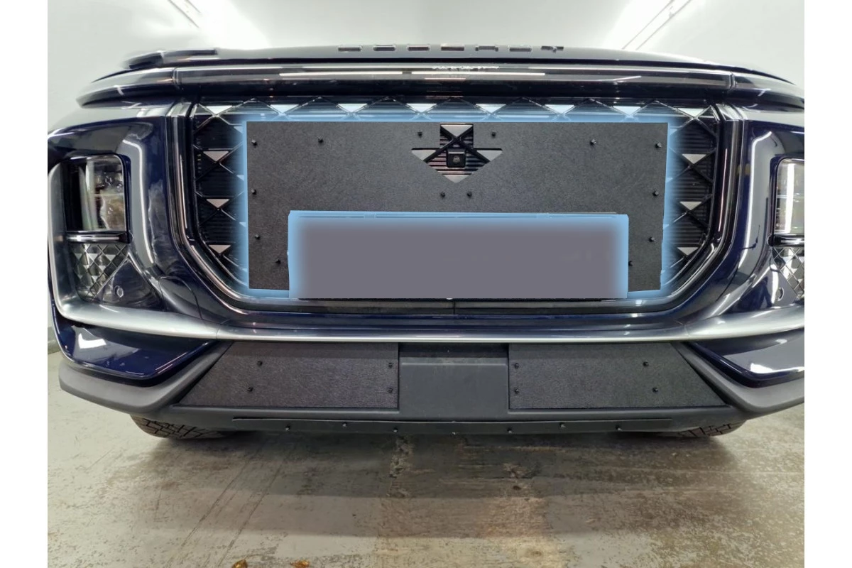 Зимняя заглушка радиатора на стяжке верх для Soueast S09 I