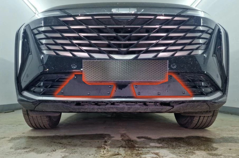 Зимняя заглушка радиатора к съемной сетке низ 2 части для Geely Atlas II