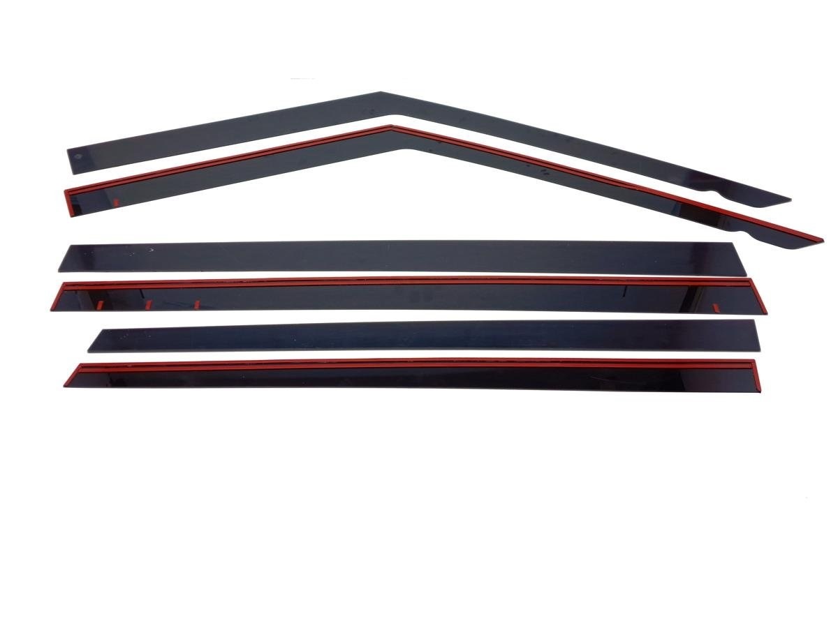 Дефлекторы окон 2D с хром накладками 6 шт. для Polar Stone (Jishi) 01