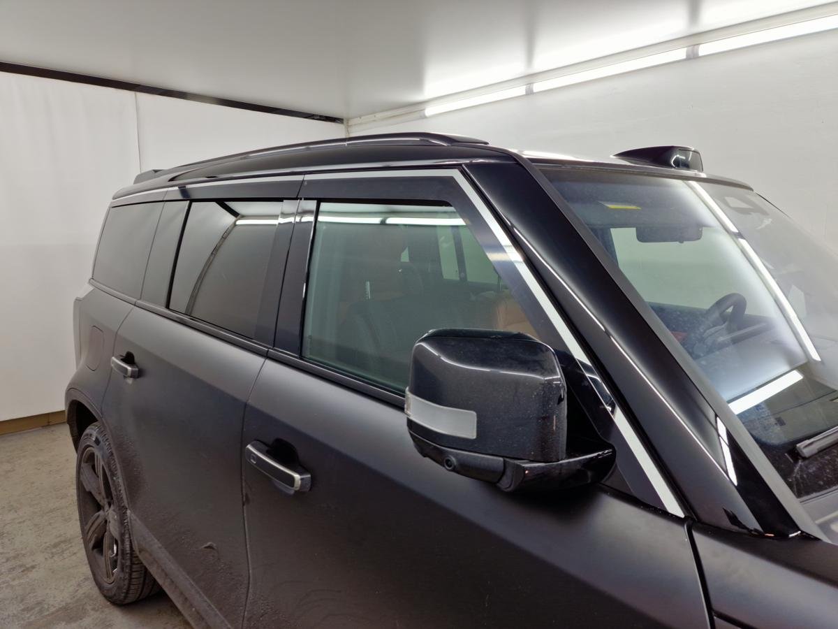 Дефлекторы окон 2D с хром накладками 6 шт. под наклоном для Polar Stone (Jishi) 01