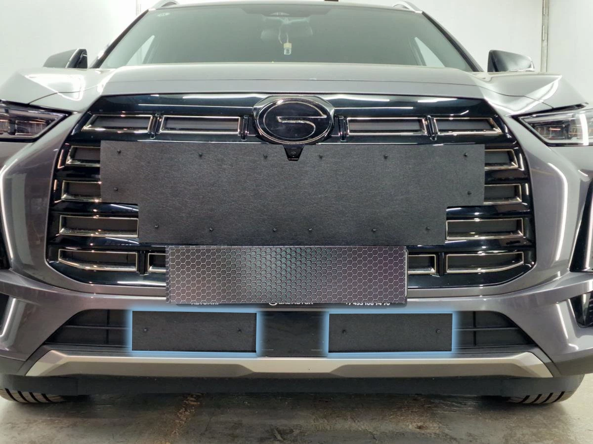 Зимняя заглушка радиатора на стяжке низ 2 части для GAC GS4 I