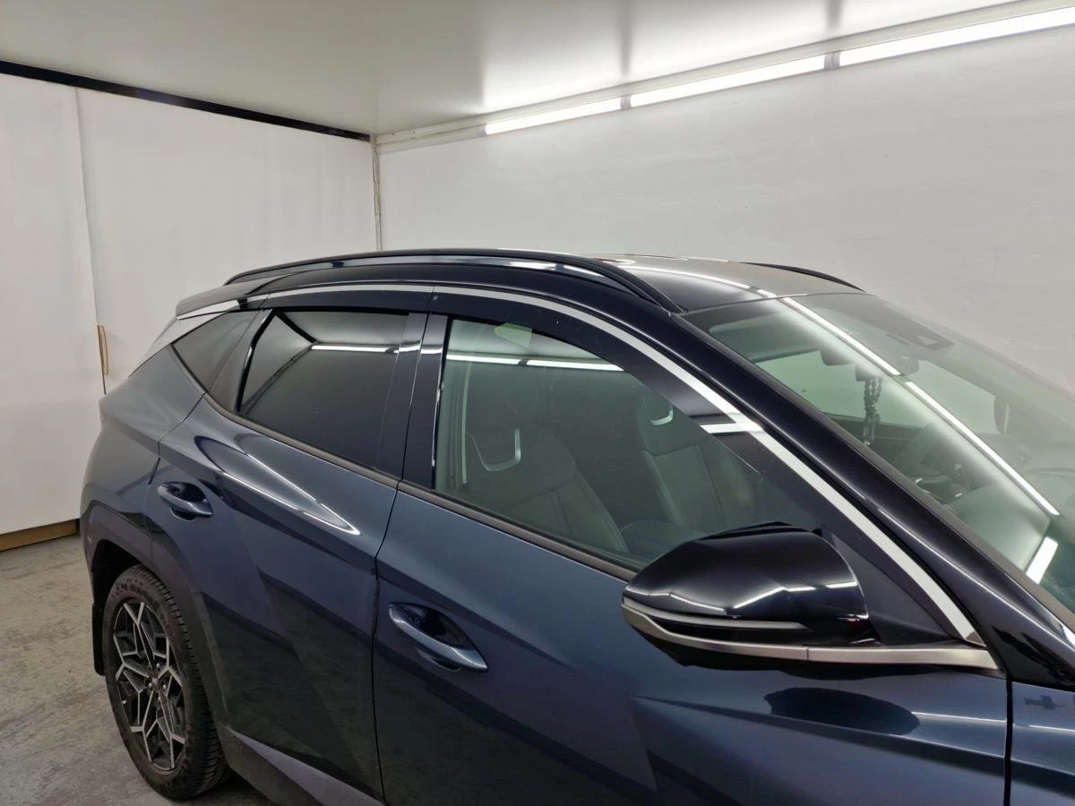 Дефлекторы окон 2D с хром накладками 6 шт. (под наклоном) (короткая база) для Hyundai Tucson IV