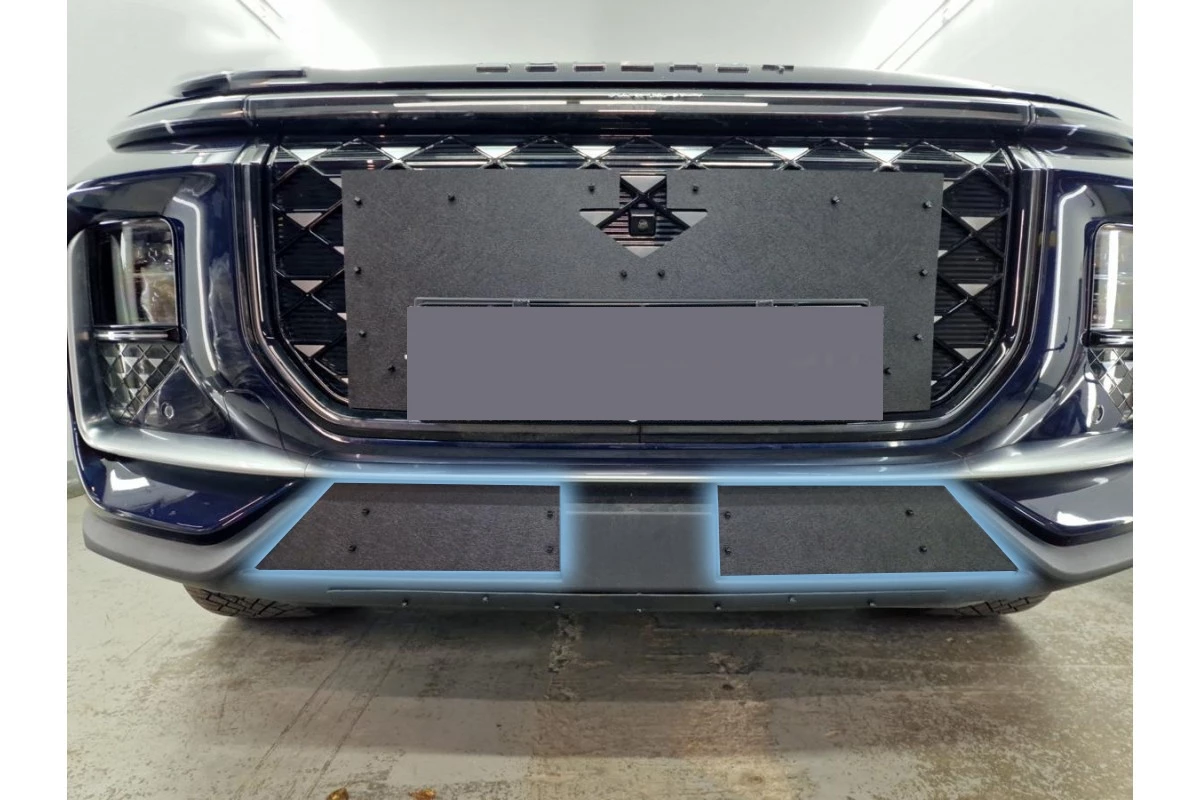 Зимняя заглушка радиатора на стяжке центр 2 части для Soueast S09 I