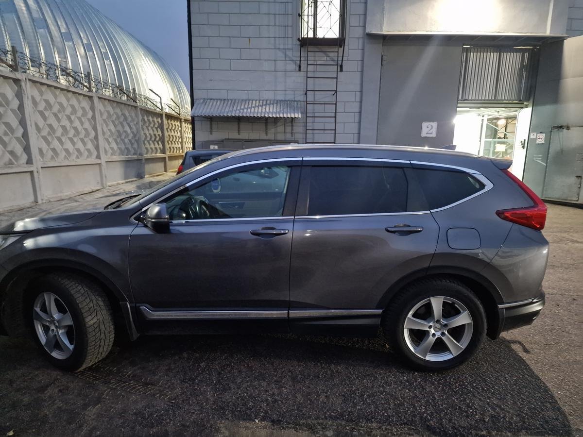 Дефлекторы окон 2D с хром накладками 6 шт. под наклоном для Honda CR-V V Рестайлинг