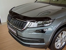 Дефлектор капота темный для Skoda Kodiaq I Рестайлинг