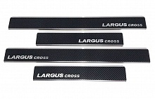 Накладки на пороги нержавеющая сталь под карбон 4шт. для LADA (ВАЗ) Largus I