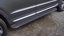 Пороги алюминиевые "Slim Line Black" 1820 мм для Changan CS95 I Рестайлинг 2