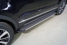 Пороги алюминиевые "Slim Line Silver" 1720 мм для Changan CS55 I