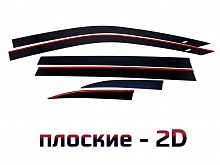 Дефлекторы окон 2D 6 шт. для Toyota Highlander III (U50) Рестайлинг