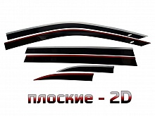 Дефлекторы окон 2D с хром накладками 6 шт. для Toyota Highlander III (U50) Рестайлинг