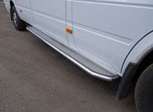 Порог с площадкой (нерж. лист) 42,4 мм для Mercedes-Benz Sprinter Classic (W909) I