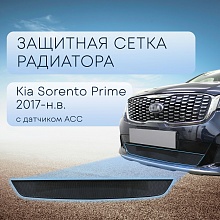 Защитная сетка радиатора, с датчиком АСС для Kia Sorento III Prime Рестайлинг