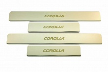 Накладки на пороги из нержавеющей стали 4шт. для Toyota Corolla XI (E160, E170, Е180)