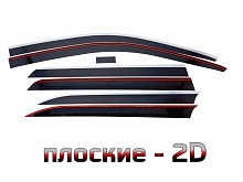 Дефлекторы окон 2D с хром накладками 6 шт. для Toyota Sequoia II Рестайлинг